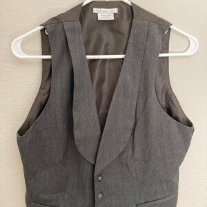 Van Heusen Studio Stretch Grey Collared Button Up Vest Size Medium